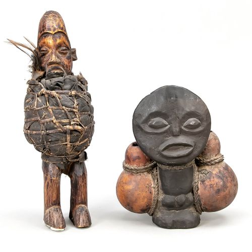 Null 2 fetish figures, 1x Swaheli/Tanzania, figure with disc-shaped head and sid&hellip;