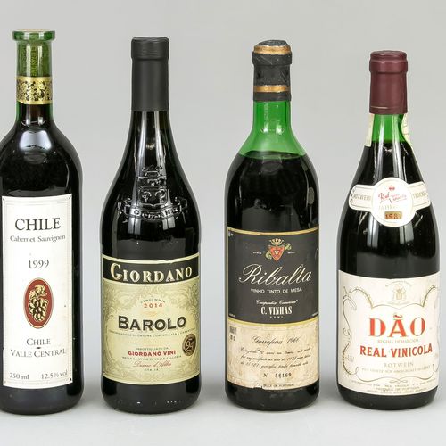 Null 4瓶红葡萄酒：1瓶2014年巴罗洛，1瓶1966年里巴塔，1瓶1999年赤霞珠（智利），1瓶1981年道（葡萄牙）。每瓶0.75升，所有级别都是''入&hellip;