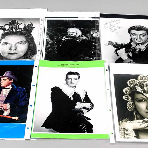 Null Lote mixto de 50 fotos de cantantes de ópera con autógrafos: Entre ellos La&hellip;