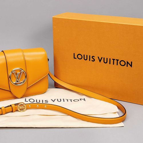 Null Louis Vuitton, sac à bandoulière Pont 9 Summer Gold/Orange, cuir de veau or&hellip;