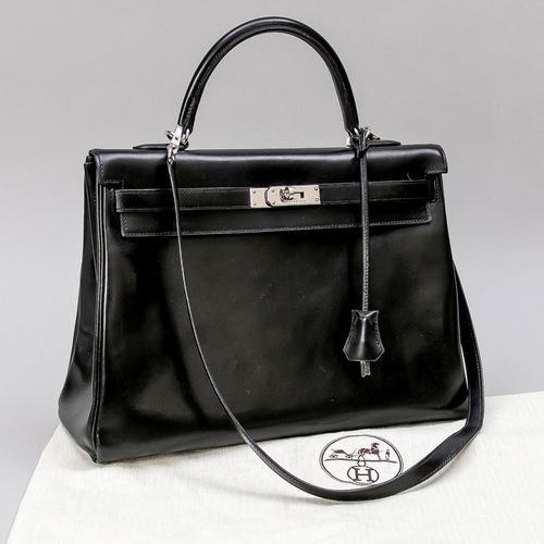 Null Hermes, Kelly Bag 35, black smooth leather, silver-tone hardware, short cen&hellip;
