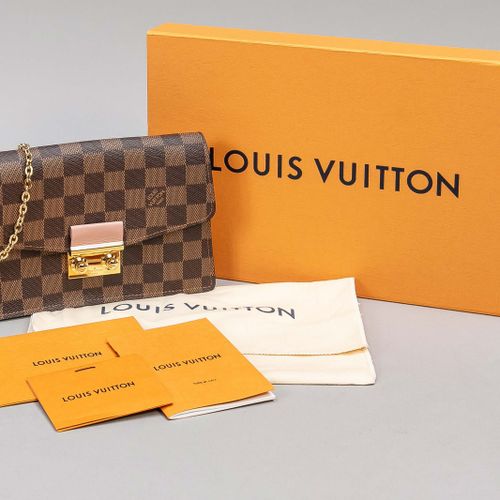 Null Louis Vuitton, Cartera de lona Croisette Chain Damier Ebene, tejido de algo&hellip;