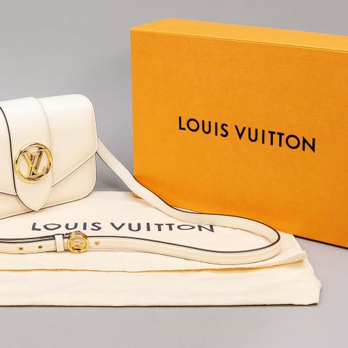 Null Louis Vuitton, Pont 9 Creme Umhängetasche, feines cremefarbenes Kalbsleder &hellip;