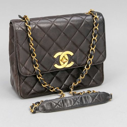 Null Chanel, Brown Quilted Vintage Classic Square Flap, dunkelbraunes gestepptes&hellip;