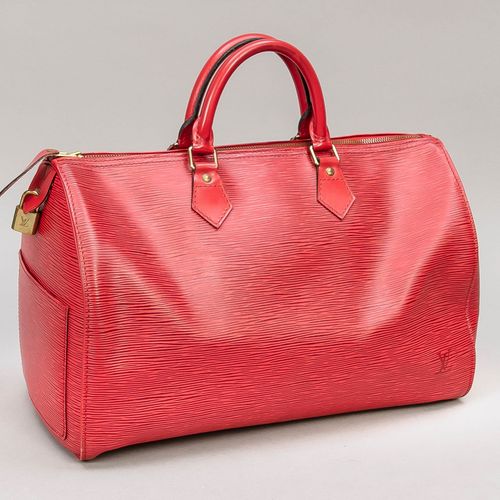 Null Louis Vuitton, Speedy 40 Epi Leather, cuir épi texturé rouge signal, quinca&hellip;