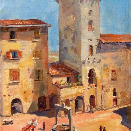 Null Unbekannter Maler, 1. Hälfte des 20. Jahrhunderts, Marktplatz eines italien&hellip;
