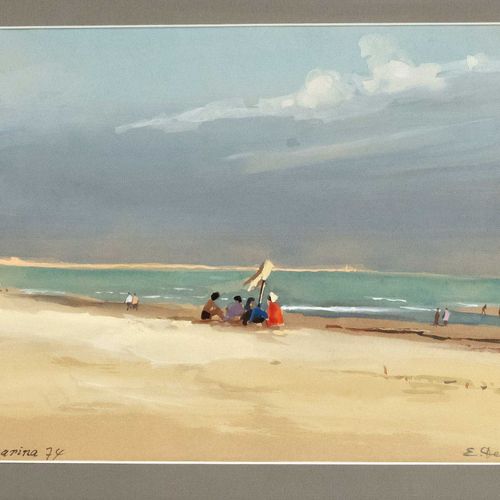 Null Erich Demmin (1911-1997), Havelländische Malerkolonie的风景画家。意大利海滩场景''Sottoma&hellip;