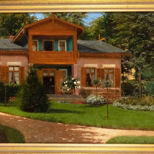 Null Heinrich Lessing (1856-1930) (Zuschreibung), Landhaus mit Garten im Sommer,&hellip;