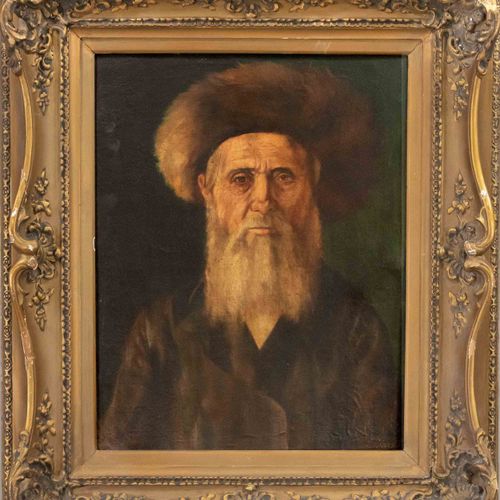 Null L. Krestin, 1st half 20th c., Portrait of a Jew with Shtreimel en face, oil&hellip;