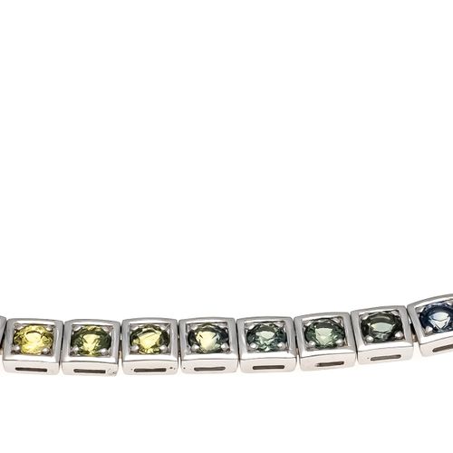 Gravure laser : ''Cartier'', Bracelet exceptionnel en saphir multicolore WG 750/&hellip;