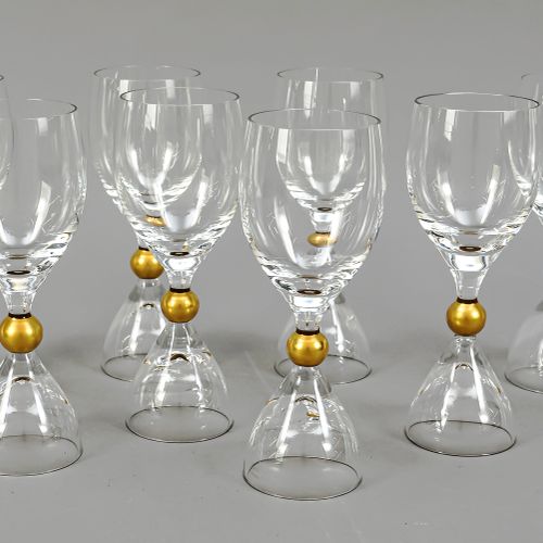Huit verres à vin Rosenthal, années 1970/1980, dessinés par Björn Wiinblad, pied&hellip;