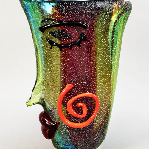 Vase figuratif en forme de visage, Italie, début du 21e s., Murano ( ?), verre c&hellip;
