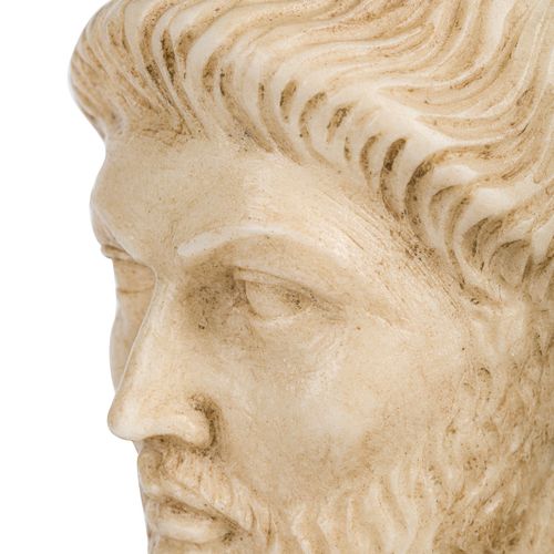 Roman emperor testa in marmo statuario, la parte inferiore è in marmo verde dell&hellip;
