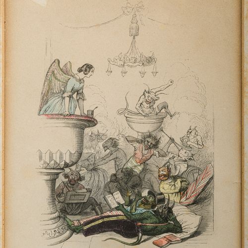 Grandville Jean Ignace Isidore Gérard Lot of five engravings nineteenth century,&hellip;