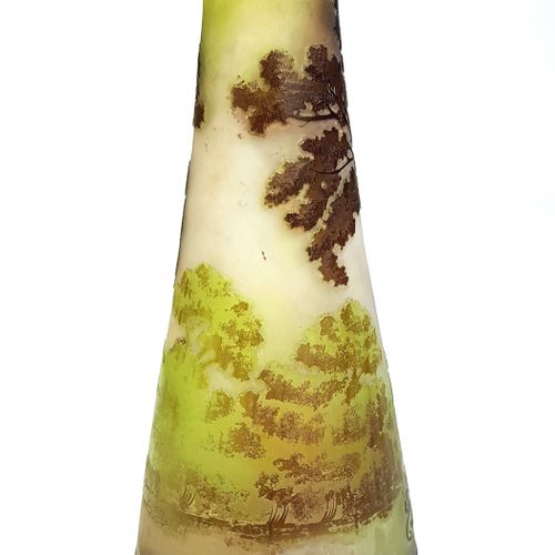 ÉTABLISSEMENTS GALLÉ (1904 1936) 
« Paysage lacustre » 
Vase piriforme à col éva&hellip;