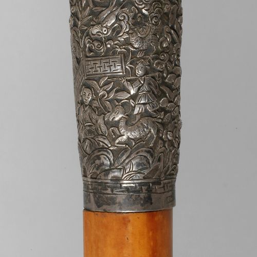 Null 
Walking stick silver?
around 1920, slender, slightly tapered knob of chase&hellip;