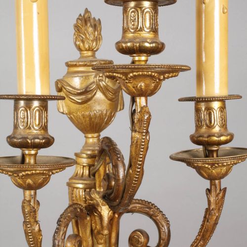 Null 
Pair of wall lamps
Early 20th c., gilded bronze, neoclassical appliqués wi&hellip;
