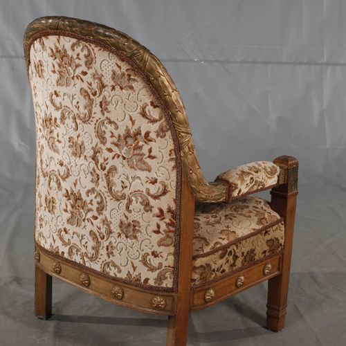 Null 
Neoclassical set of seats 
around 1910, solid walnut, carved, partially gr&hellip;