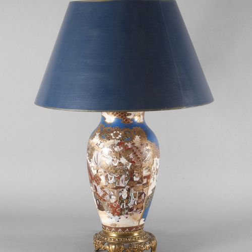 Null 
Large table lamp Satsuma
Early 20th century, unmarked, light colored body &hellip;