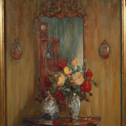 Null 
Rudolf Poeschmann, "At the mirror".
View into sunny, stately interior, wit&hellip;