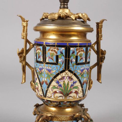 Null 
France lamp base cloisonné
c. 1900, brass with cellular enamel, japonizing&hellip;