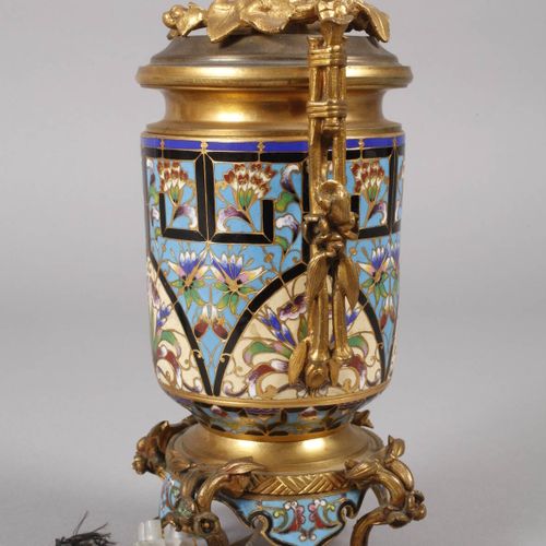 Null 
France lamp base cloisonné
c. 1900, brass with cellular enamel, japonizing&hellip;