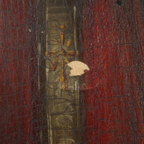 Null 
圣尼古拉斯的图标
俄罗斯，20世纪，以教会斯拉夫语标示，在简单封锁的硬木板上的蛋彩画，描绘了圣尼古拉作为一个完整的人物与圣经的祝福姿态，油漆爆裂，裂&hellip;