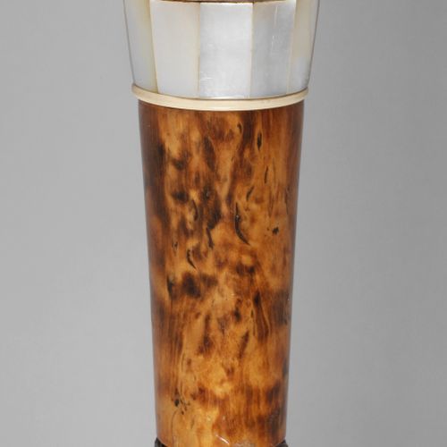 Null 
Walking stick mother-of-pearl
c. 1920, tapered, three-piece pommel of blac&hellip;