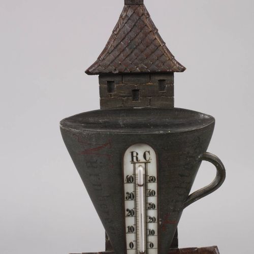 Null 
Carved wall barometer 
around 1910, walnut carved and dark painted, marked&hellip;