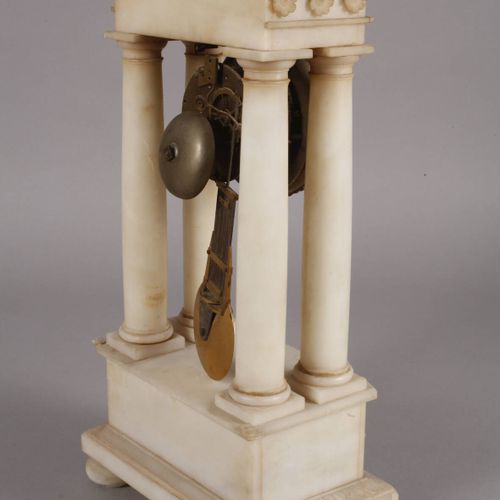 Null 
Portal clock alabaster 
France, 2nd half of the 19th century, pendulum mov&hellip;