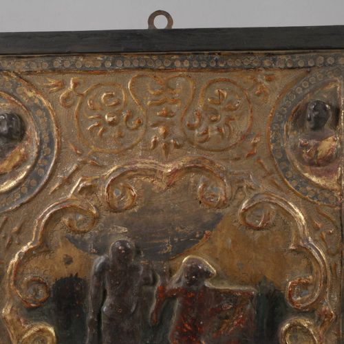 Null 
Piastra in rilievo intagliata
probabilmente Spagna, XVII secolo, legno int&hellip;