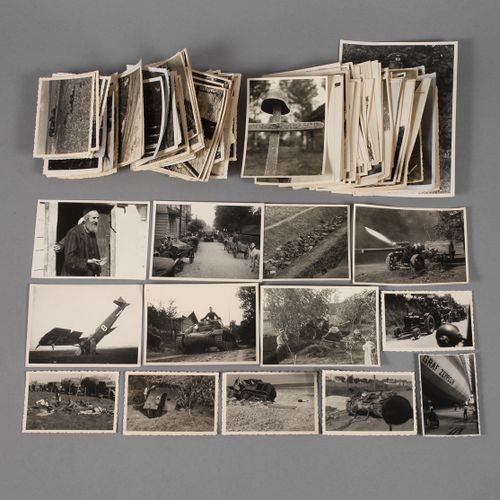 Null 
Mixed lot photos 2nd World War
ca. 325 pieces, among them tanks, cannons, &hellip;