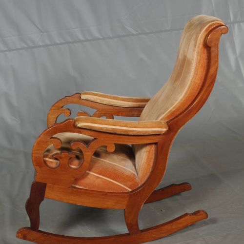 Null 
Biedermeier rocking chair
around 1850, solid mahogany, ergonomically curve&hellip;