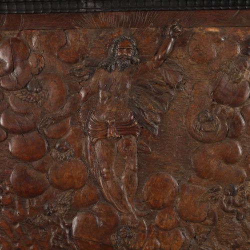 Null 
Relief en cuir baroque
18e siècle, cuir lisse tanné brun, gaufré de manièr&hellip;