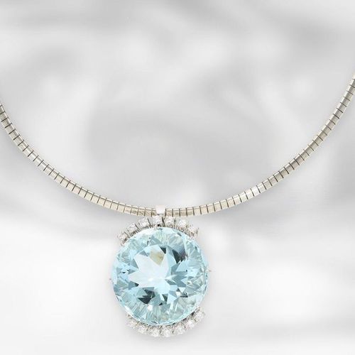 Null Collier/chaîne : très beau collier vintage avec aigue-marine et diamants d'&hellip;