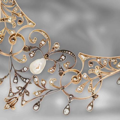 Null Collier : important collier historique de diamants avec une perle orientale&hellip;