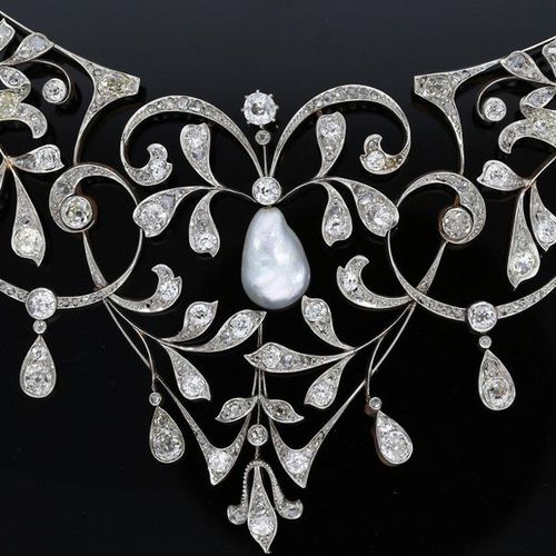 Null Necklace: important historical diamond necklace with precious oriental pear&hellip;