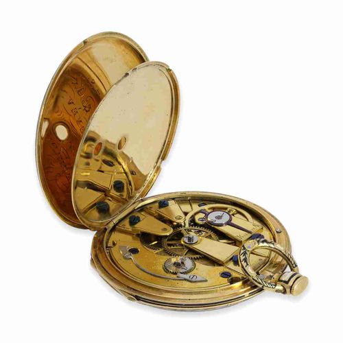 Null Reloj de bolsillo: lepine de oro/esmalte muy fino con técnica de esmaltado &hellip;