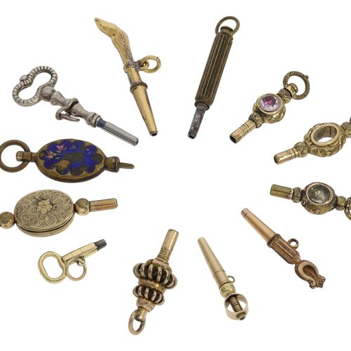 Null Llaves de reloj: gran colección de raras llaves de reloj de verge, ca. 1750&hellip;