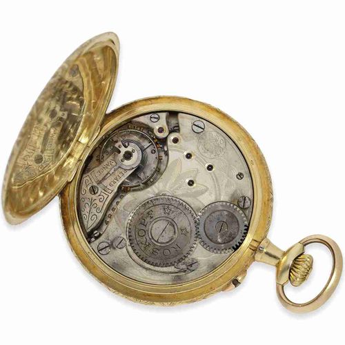 Null Taschenuhr: extrem seltenes 18K Goldstück eines "Roskopf Patents", ca. 1900&hellip;