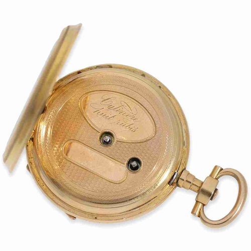 Null Montre de poche : montre de poche Louis XV en or/émail bien conservée, vers&hellip;