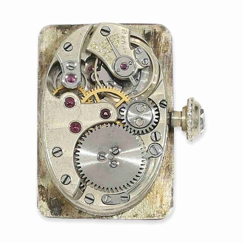 Null Armbanduhr: wichtige extrem seltene Cartier Platin-Damenuhr mit Diamanten b&hellip;