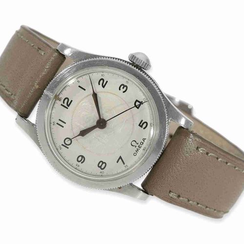 Null Armbanduhr: extrem seltene, frühe Omega Herrenuhr mit Spezialzifferblatt "S&hellip;