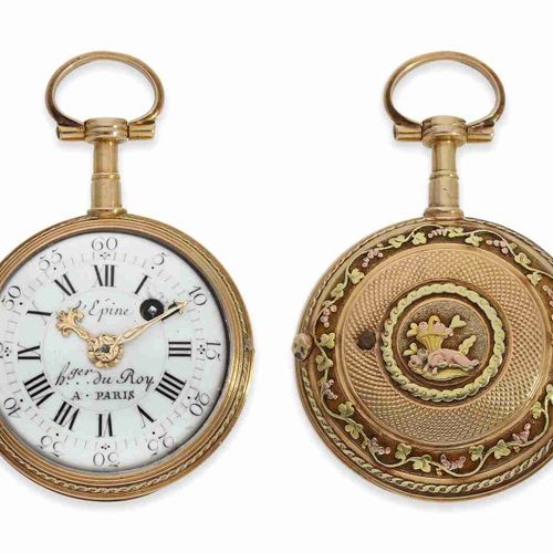 Null 怀表：精致，非常罕见的路易十五女式表，皇家钟表师L'Epine，约1780年

直径30毫米，重约22克，18K绿金/粉红金，表壳质量极佳。直径30毫&hellip;