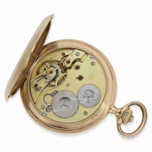 Null Montre de poche : montre de chasse IWC en or rose n° 4604909, Schaffhausen &hellip;