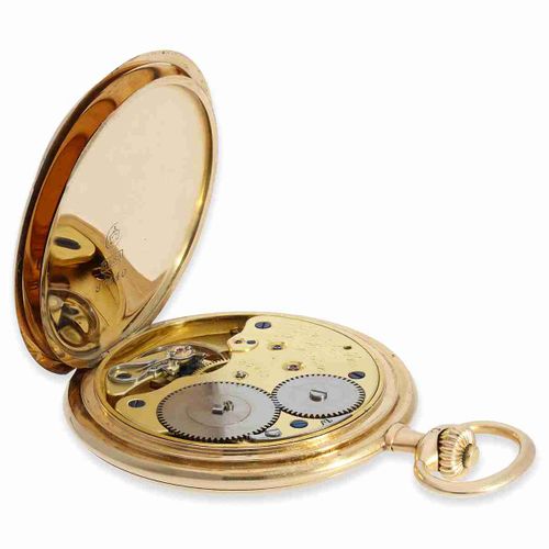 Null Montre de poche : rare montre de chasse en or fin, A. Lange & Söhne, Glashü&hellip;