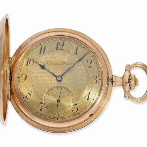 Null 怀表：1912年生产的非常漂亮的大型IWC狩猎表壳手表

直径51.5毫米，重约100克，14K玫瑰金。直径51.5毫米，重约100克，14K玫瑰金，&hellip;