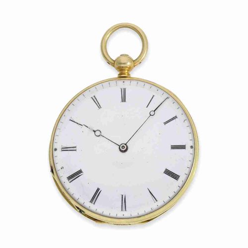 Null Taschenuhr: Feine Genfer Emaillelepine, signiert JD Geneve No.482, ca. 1840&hellip;