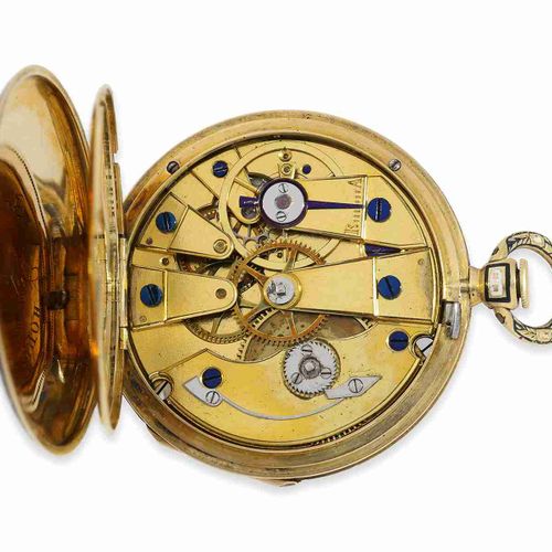 Null 怀表：非常精细的黄金/珐琅莱宾，具有特殊的珐琅技术，Aubert & Capt Geneve No.7738，约1830年

直径35毫米，重约24克&hellip;