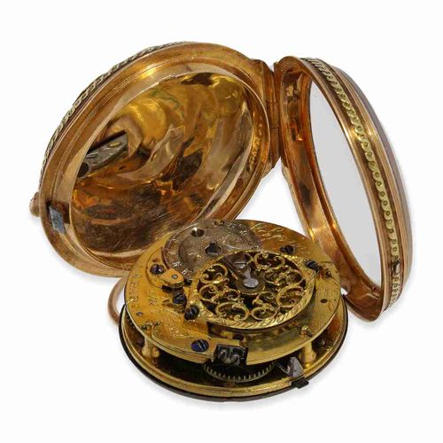 Null Montre de poche : exquise et très rare montre de dame Louis XV, horloger ro&hellip;